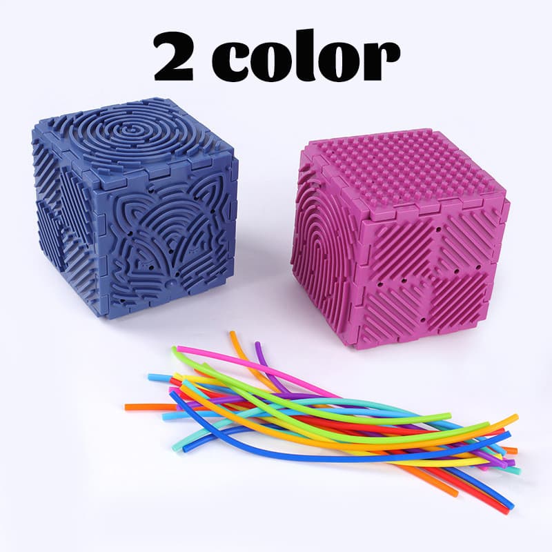 GeeToy ของเล่นคลายเครียดทรงลูกบาศก์ 6 ด้าน พร้อมแถบซิลิโคน 20 ชิ้น ของเล่นเสริมพัฒนาการสำหรับเด็ก ช่วยพัฒนาทักษะการเคลื่อนไหวของกล้ามเนื้อมือและนิ้ว รูปที่ 2