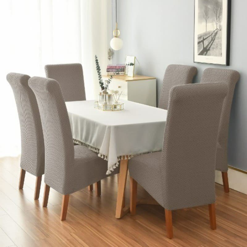 ผ้าคลุมเก้าอี้-หลังสูง ความสูง 60-75 ซม. ผ้าจักเวฟเฟิลลาย T-Shaped High-Back chair cover รูปที่ 8