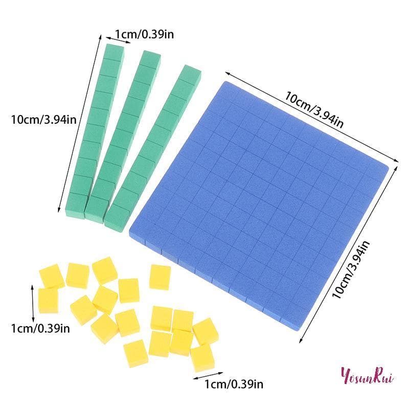 YosunRui] Base Ten Blos 130Pcs สําหรับคณิตศาสตร์ Place Value Blos Base 10 Math Manipers Number Concepts คณิตศาสตร์ก้อนสําหรับเด็กนับ Blo ใหม่ รูปที่ 5