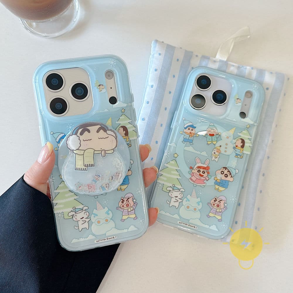 For เคสไอโฟน with Griptok Magnetic TPU Blue Crayon Xiao Xin เคส Phone Case For iPhone 17 Pro Max 16 15 14 13 Cover Aesthetic Korean Cute รูปที่ 3