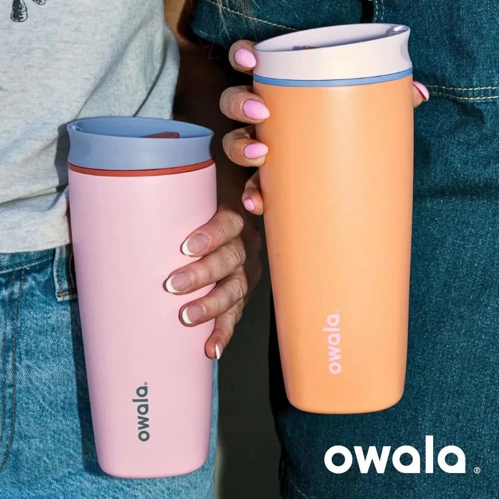 ถ้วยกาแฟ Owala SmoothSip - แก้วน้ํารักษาอุณหภูมิ 12 ออนซ์ ฝาเลื่อน เหมาะสําหรับผู้เดินทาง รูปที่ 5