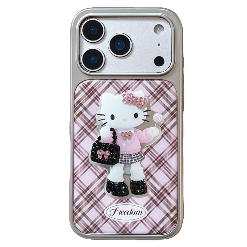 Huiwanju kt ลายสก๊อตแป้งเหมาะสําหรับ iPhone17promax เคสโทรศัพท์มือถือ iphone16pro ใหม่ 13 ผู้หญิง 14pro พร้อมขายึด 15pro เคสโทรศัพท์มือถือป้องกันการตกอีพ็อกซี่ รูปที่ 6