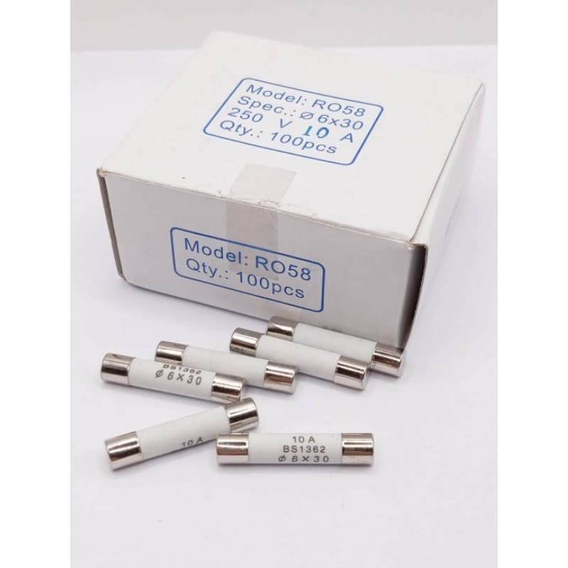 คุ้ม ถูกสุด! ฟิวส์เซรามิค 30มิล ฟิวส์กระเบื้อง 250V. ฟิวส์ 6x30mm แพ็ค 10 ชิ้น รูปที่ 4