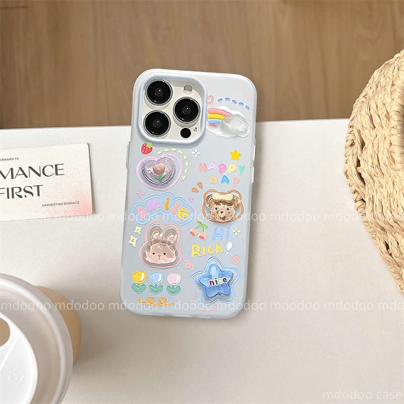 Lovely 3D Animal Tulip Doll เคส For Xiaomi 15T 14T 11TPro 11 Lite 11Lite 5G NE Mi 17 ProMax POCO X4 X6 F7 F8 Pro Ultra F8Pro X4Pro X6Pro Redmi 8 8A 8APro DUAL High quality Large lens frame Camera Protection Two-in-One Anti-drop Phone Case GDK 02 รูปที่ 8