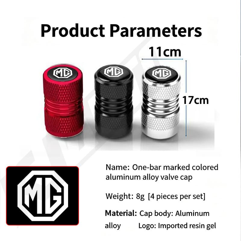 4pcs MG รถวาล์ว Caps Stem Case ครอบคลุมอลูมิเนียมล้อวาล์วฝุ่นหมวก Tyre Rim Stem สําหรับ MG3 MG5 MG6 MG7 EP Pluse MG TF ZR ZS ES HS GS Morris 3 อุปกรณ์เสริม รูปที่ 5