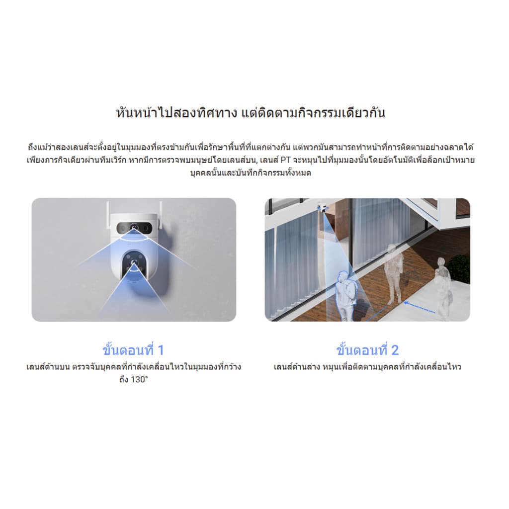EZVIZ H9C DUAL 3K & 3K Wificamera DualLens กล้องวงจรปิดเลนส์คู่ ครอบคลุมมุมมอง 360° มองเห็นสีกลางคืน รูปที่ 5
