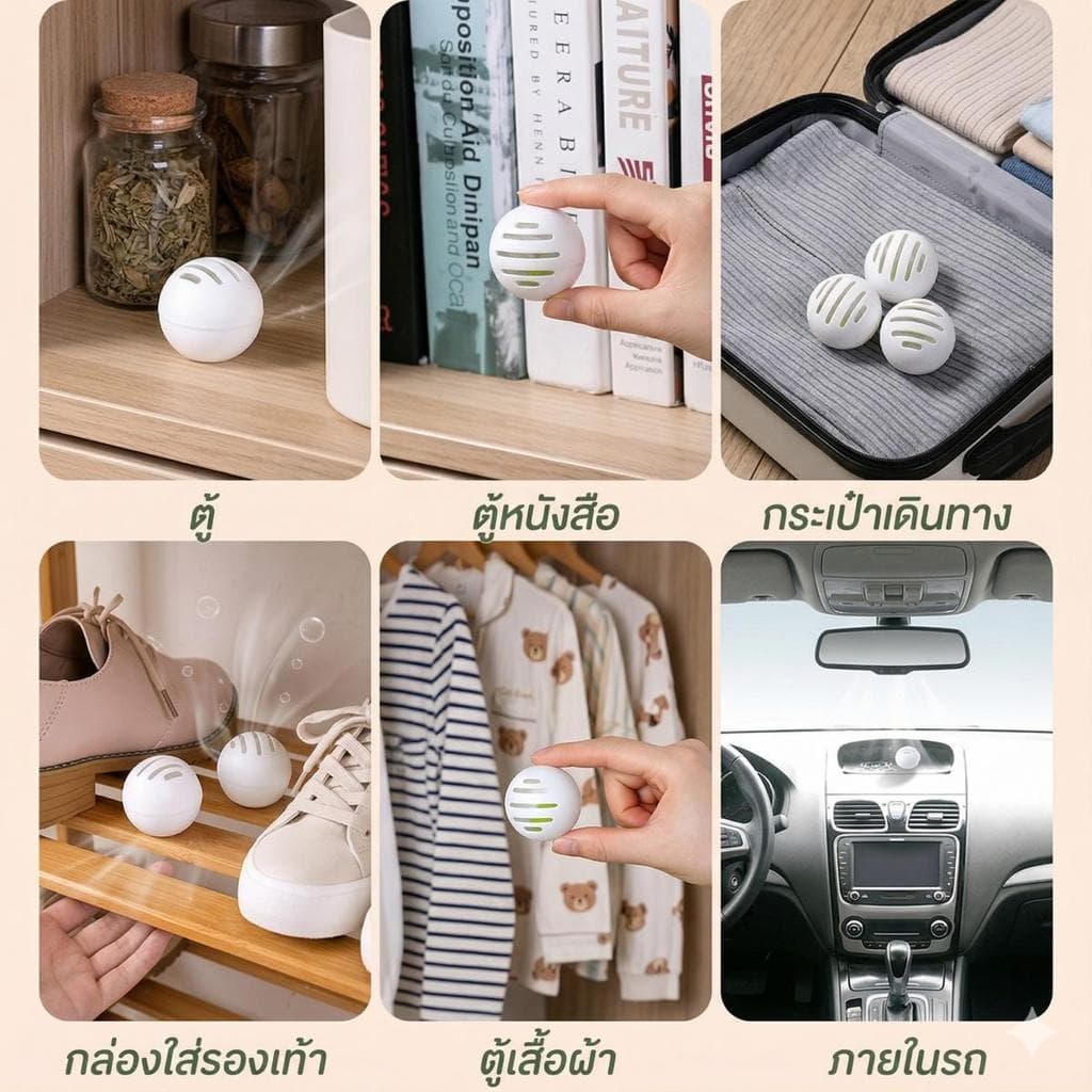 ซื้อ1แถม2 / ซื้อ2แถม3 ลูกบอลดับกลิ่นรองเท้า สูตรชาเขียวธรรมชาติ ขจัดกลิ่นอับติดทนนาน 1แพ็คมี6ลูก รูปที่ 4