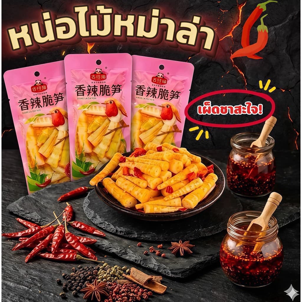 หน่อไม้หม่าล่าซองจิ๋ว กรอบอร่อยเผ็ดชาลิ้น กลิ่นหม่าล่าเข้มข้น เคี้ยวเพลินหยุดไม่อยู่ ถูกใจคนรัดหน่อไม้สุดๆ รูปที่ 1