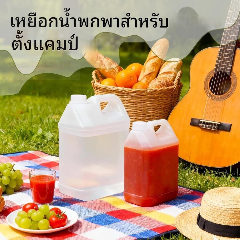 1/2.5/5L แกลลอนพลาสติก พร้อมฝาปิด ขวดใส่น้ำมัน ขวดเก็บของเหลว น้ำ น้ำยาซักผ้า สบู่ ใช้ในบ้านและอุตสาหกรรม ทนต่อการกัดกร่อน รูปที่ 7