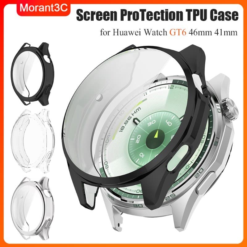 TPU Soft Case กันชนสําหรับนาฬิกา Huawei GT6 46/41MM Anti-scratch Screen Protector สําหรับ Huawei GT 5 pro 46 มม.ฝาครอบ รูปที่ 1
