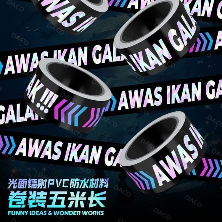 ชุดสติ๊กเกอร์เลเซอร์ ชุดสติ๊กเกอร์ตู้ปลา แถบยาว คำเตือน เทปกันน้ำ เทปตกแต่ง เทปกันน้ำทันสมัย ของขวัญคริสต์มาส รูปที่ 3