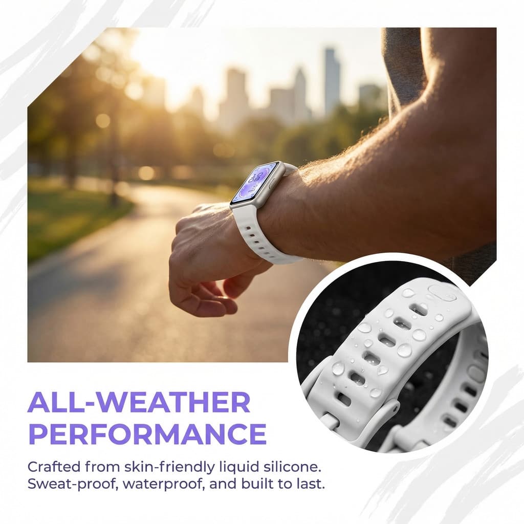 สายยางซิลิโคน for Smartwatch Huawei Band 11/ 11 Pro อุปกรณ์เสริมสายรัดข้อมือสายรัดข้อมือแบบปรับได้ for Huawei Band 11 รูปที่ 9
