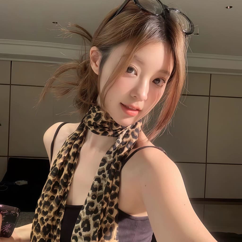 ผ้าพันคอ ลายจุดโทนน้ำตาล สไตล์วินเทจ มาใหม่ รูปที่ 5