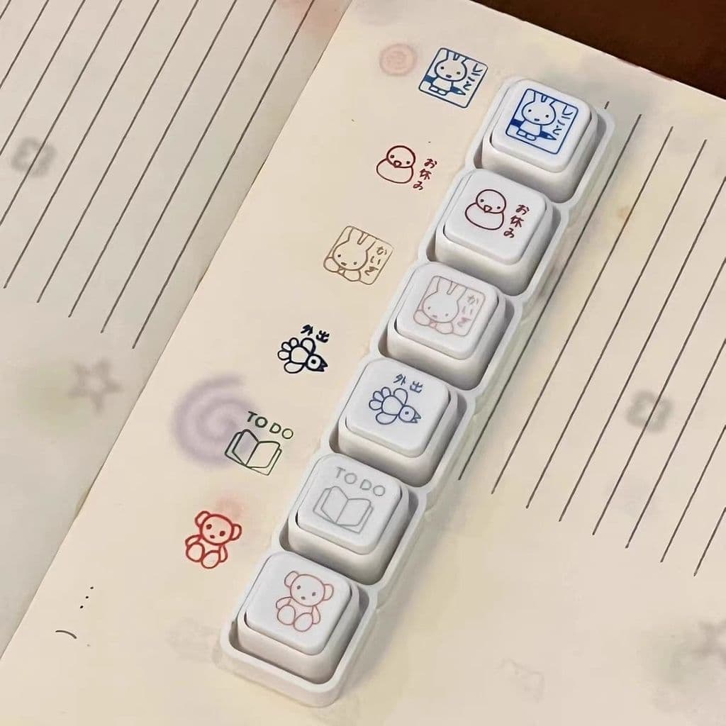 Kawaii Miffy แสตมป์ชุดกระต่ายน่ารัก แสตมป์วางแผนที่ถอดออกได้ · DIY Journaling & ปฏิทินตกแต่ง | พิ้งกี้ฮาเวน รูปที่ 7