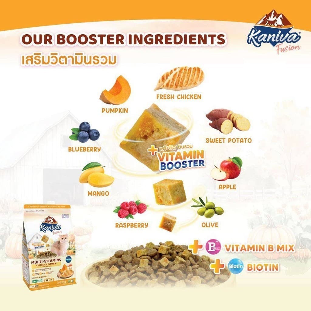 Kaniva Fusion อาหารแมวคานิว่า ผสมบูสเตอร์ ทานง่าย เคี้ยวง่าย สารอาหารอัดแน่น ขนาด 500 กรัม รูปที่ 5