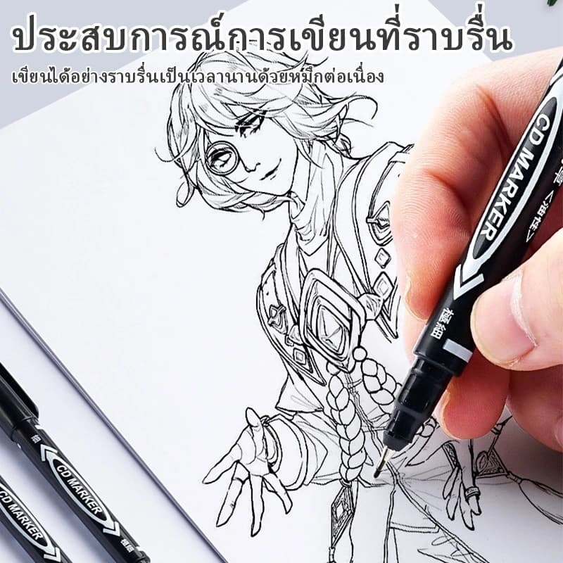 ปากกามาร์คเกอร์ถาวรกันน้ํา , เครื่องหมาย 2 หัว, สําหรับพลาสติก / เหล็ก / ไม้ / ผ้า / หนัง / แก้ว รูปที่ 6