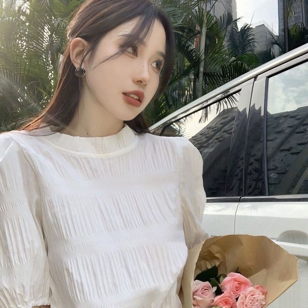 Dahong เสื้อแขนสั้นสำหรับผู้หญิงสไตล์เกาหลี ทรงหลวม แขนพอง ใส่แล้วจะดูดีขึ้นไปอีก w695 รูปที่ 2