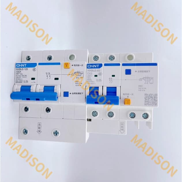 Chint 30mA 100mA 300mA RCBO 10A 16A 20A 25A 32A 40A 63A NXBLE-63YH ประเภท C 1PP + N 2P 3P + N 4P 230V Residual Current ดําเนินการ Circuit Breaker รูปที่ 2