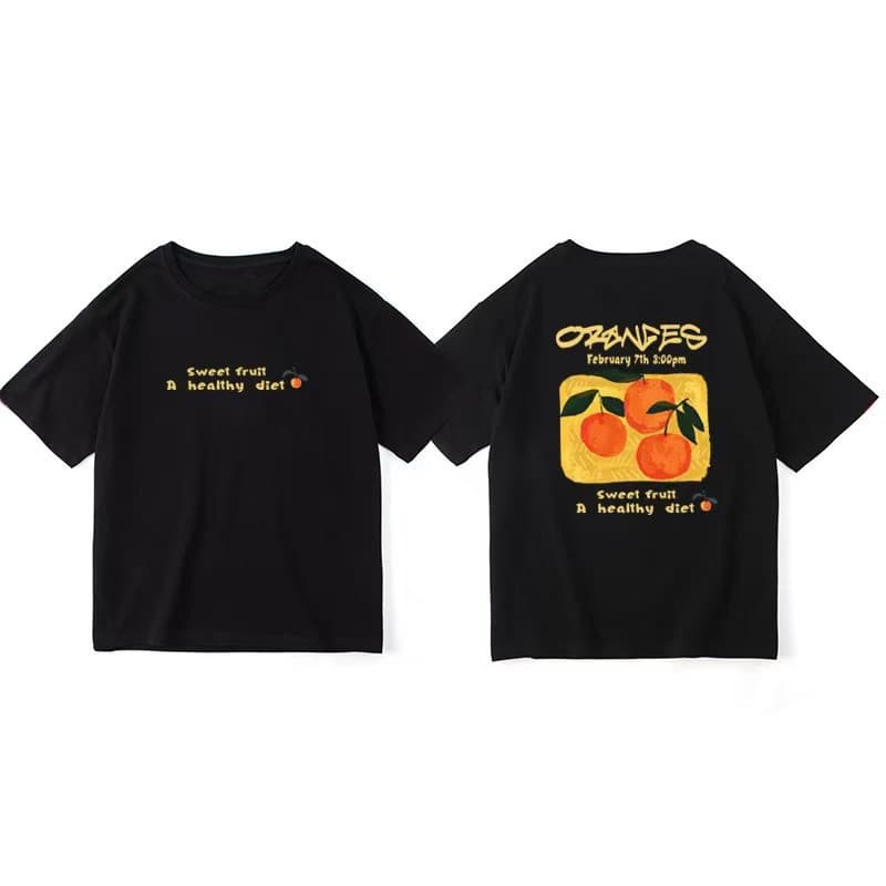 YOU-Tเสื้อแฟชั่น ใส่สบาย เสื้อยืดแขนสั้น ลาย เสื้อ"Orange" ผ้านิ่ม OVERSIZE แฟชั่น ผ้าฝ้าย 100% สไตล์เกาหลี รูปที่ 7