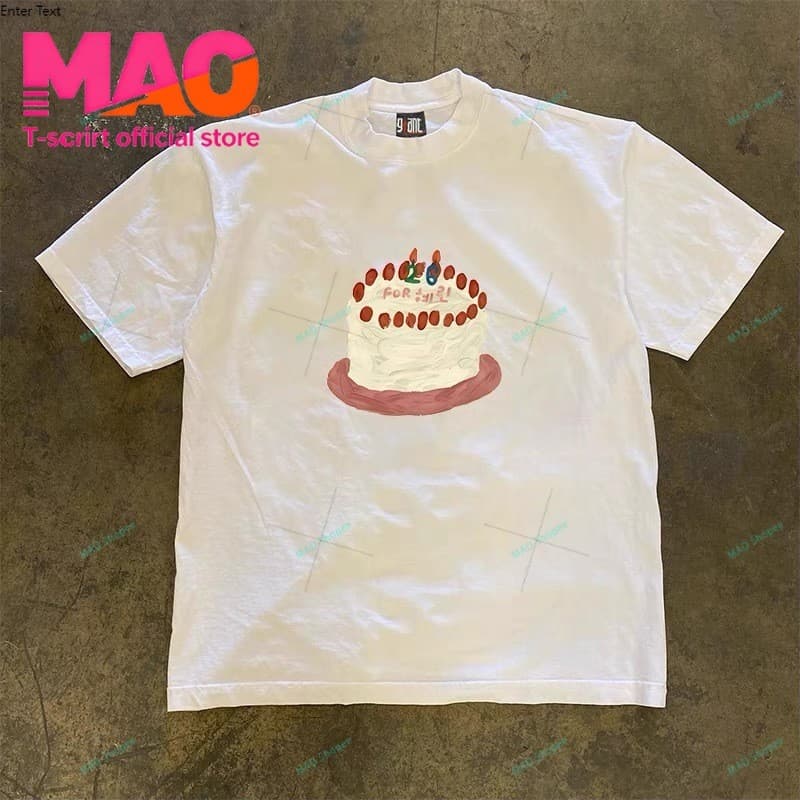 COD MAO Shop มะเขือเทศและพาสต้า print tee，คอกลมแขนสั้นผ้าcotton เสื้อยืด oversize เท่ๆ #51373 รูปที่ 6