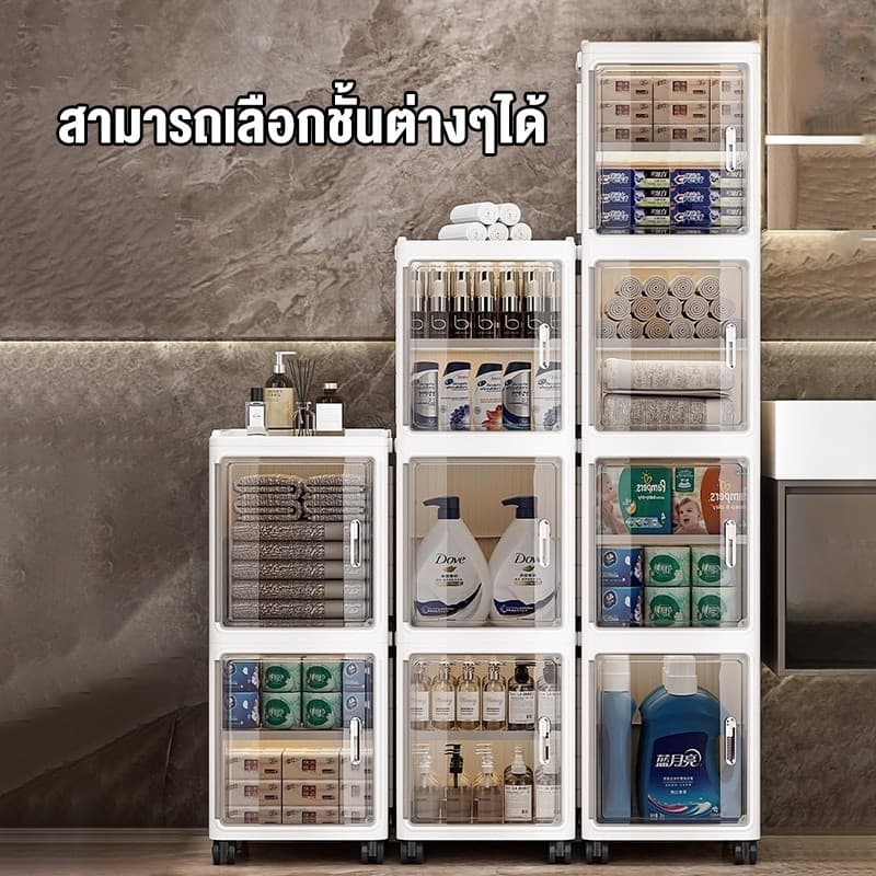 LingYoo ตู้ลิ้นชักพลาสติก ตู้เก็บของแบบ ชั้น 1-6 ตู้เก็บของ ลิ้นชักเล็กขาว ชั้นจัดเก็บแบบแบ่งชั้น ใช้ได้นานๆ รูปที่ 9