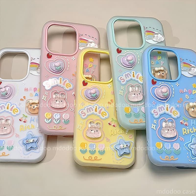 Lovely 3D Animal Tulip Doll เคส For Xiaomi 15T 14T 11TPro 11 Lite 11Lite 5G NE Mi 17 ProMax POCO X4 X6 F7 F8 Pro Ultra F8Pro X4Pro X6Pro Redmi 8 8A 8APro DUAL High quality Large lens frame Camera Protection Two-in-One Anti-drop Phone Case GDK 02 รูปที่ 9