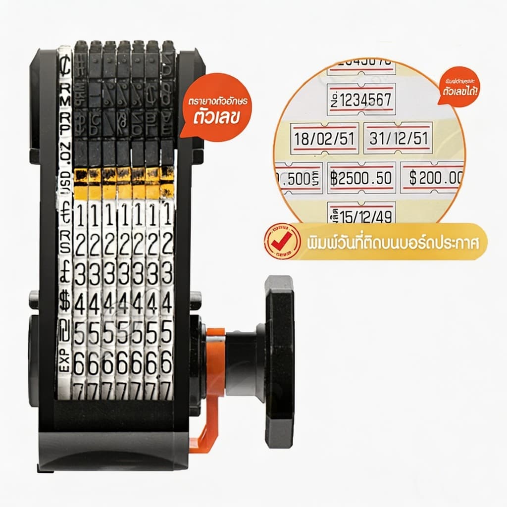 MX-813 เครื่องยิงป้ายราคา อลูมิเนียม โลหะ ปืนยิงราคาสินค้า 7 หลัก Price Labeler ที่ติดป้ายราคา เครื่องยิงราคา เครื่องติด รูปที่ 4