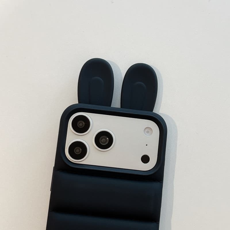 3D Bunny Ear Puffer TPU เคสโทรศัพท์สําหรับ iPhone 17 16 15 14 13 Pro Max รูปที่ 7