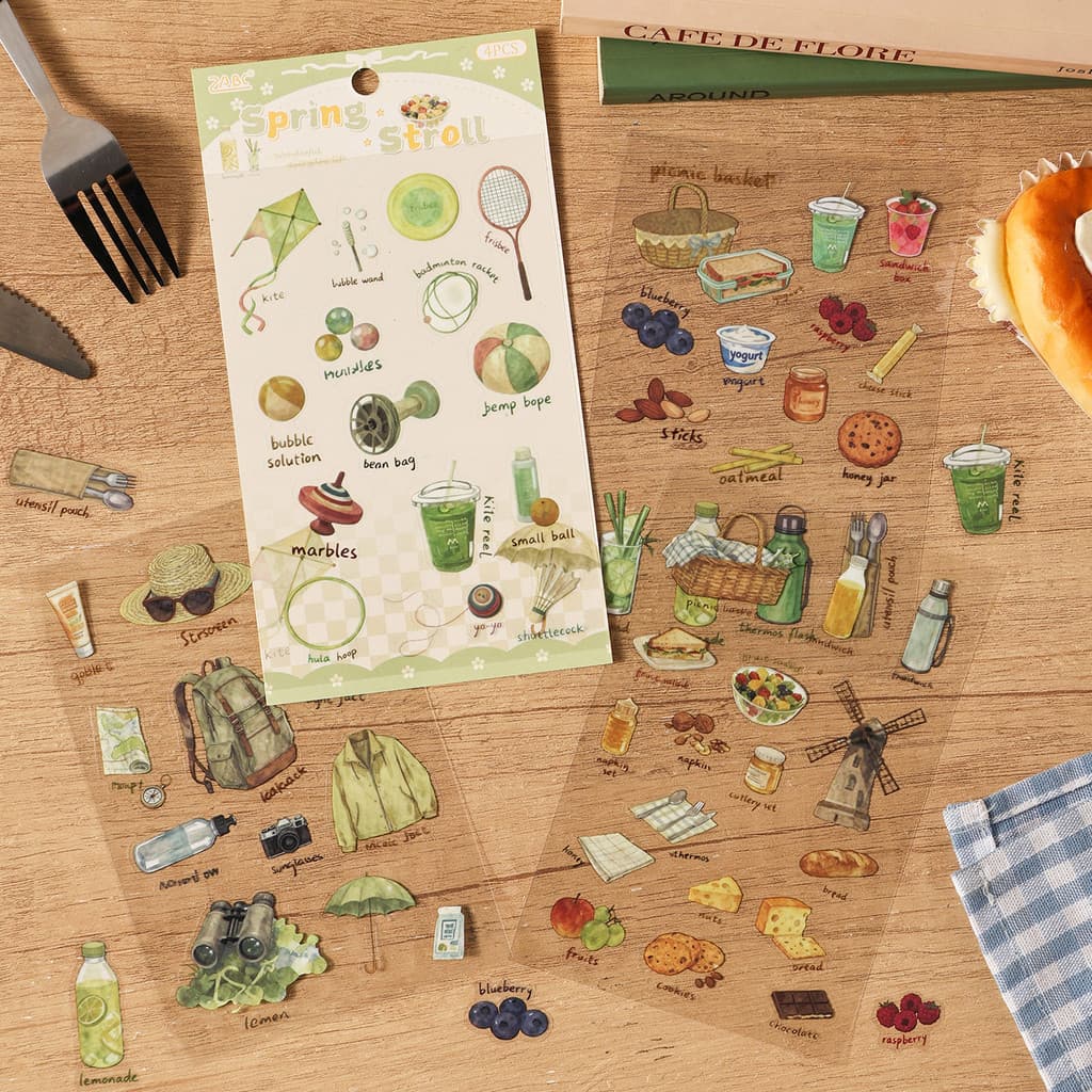 Journamm 4 แผ่น PET สมุดภาพสติกเกอร์ PET Decor สติกเกอร์สําหรับ Art Craft Journaling Scrapbooking ไดอารี่อัลบั้ม Journal Planner ขวดน้ําการ์ดกระเป๋าเดินทางเคสโทรศัพท์ รูปที่ 2