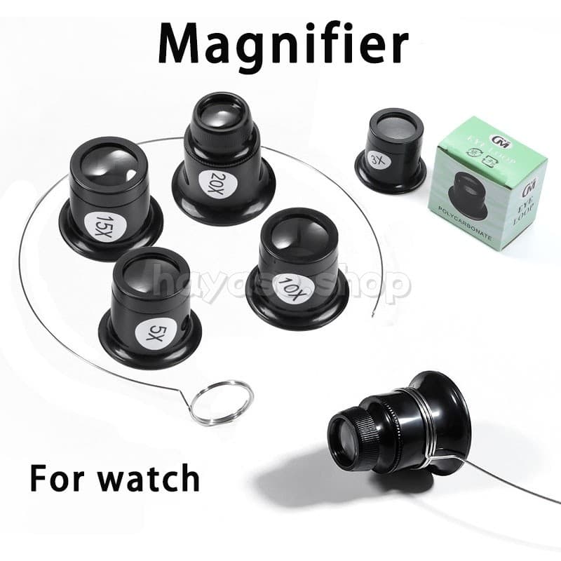 Universal 3X/5X/10X/15/20X แว่นขยาย + แหวนนาฬิกา Maker เครื่องมือซ่อมเครื่องมือ Loupe เครื่องมือ Monocular แว่นขยายสําหรับนาฬิกา รูปที่ 1