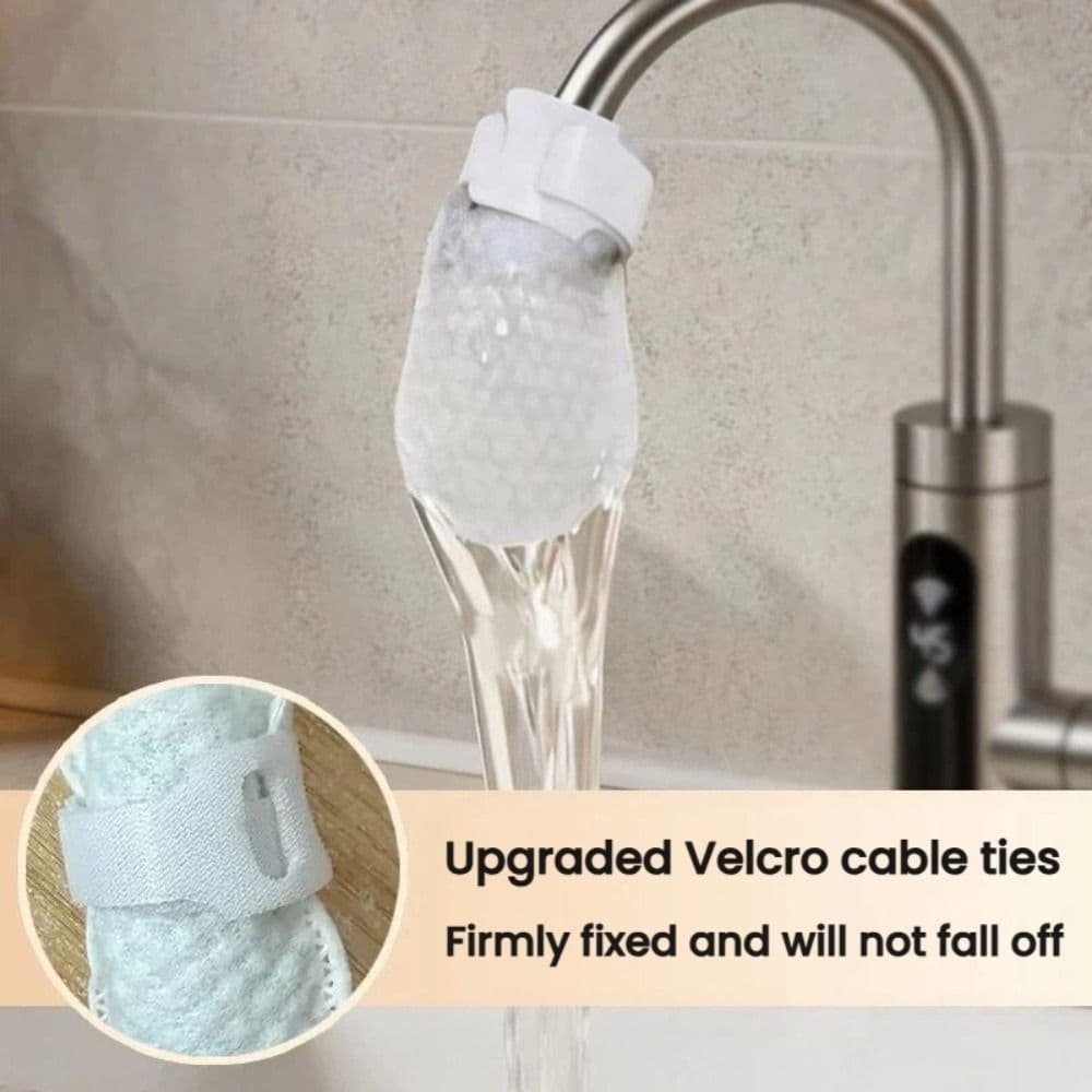 GUOGUA 10/20/50 ชิ้นก๊อกน้ํากรอง,หนา Universal Faucet Filter Cotton,Anti-splash with T-straps Tap Water Filter Bag รูปที่ 5