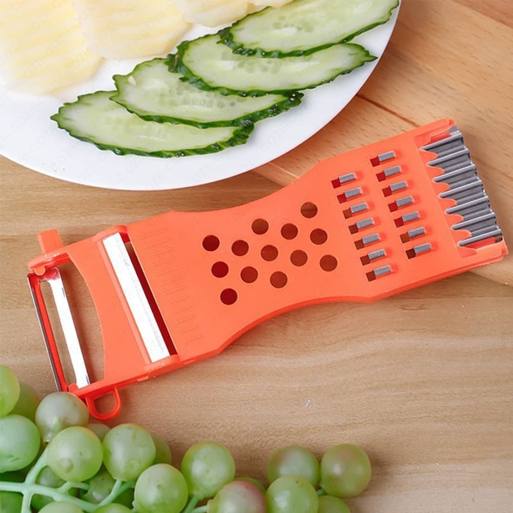 LoomLab มีดปอกผลไม้ ที่ขูดมะละกอ เครื่องตัดผักเอนกประสงค์ แบบหนา 5in1 veggie chopper รูปที่ 4