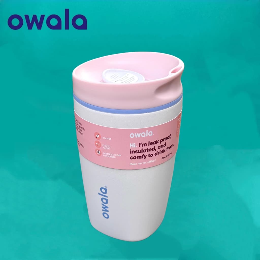 ถ้วยกาแฟ Owala SmoothSip - แก้วน้ํารักษาอุณหภูมิ 12 ออนซ์ ฝาเลื่อน เหมาะสําหรับผู้เดินทาง รูปที่ 1