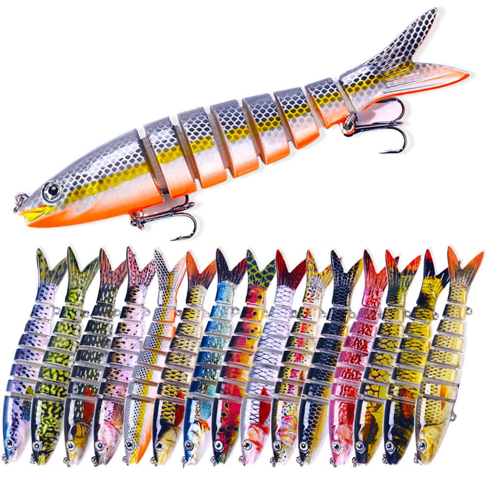 Swimbait เหยื่อปลอม 8 ข้อต่อ 13ซม./20g Sinking จมน้ำ ว่ายน้ำสวย ล่อชะโด-กะพง ส่งจากไทย รูปที่ 2