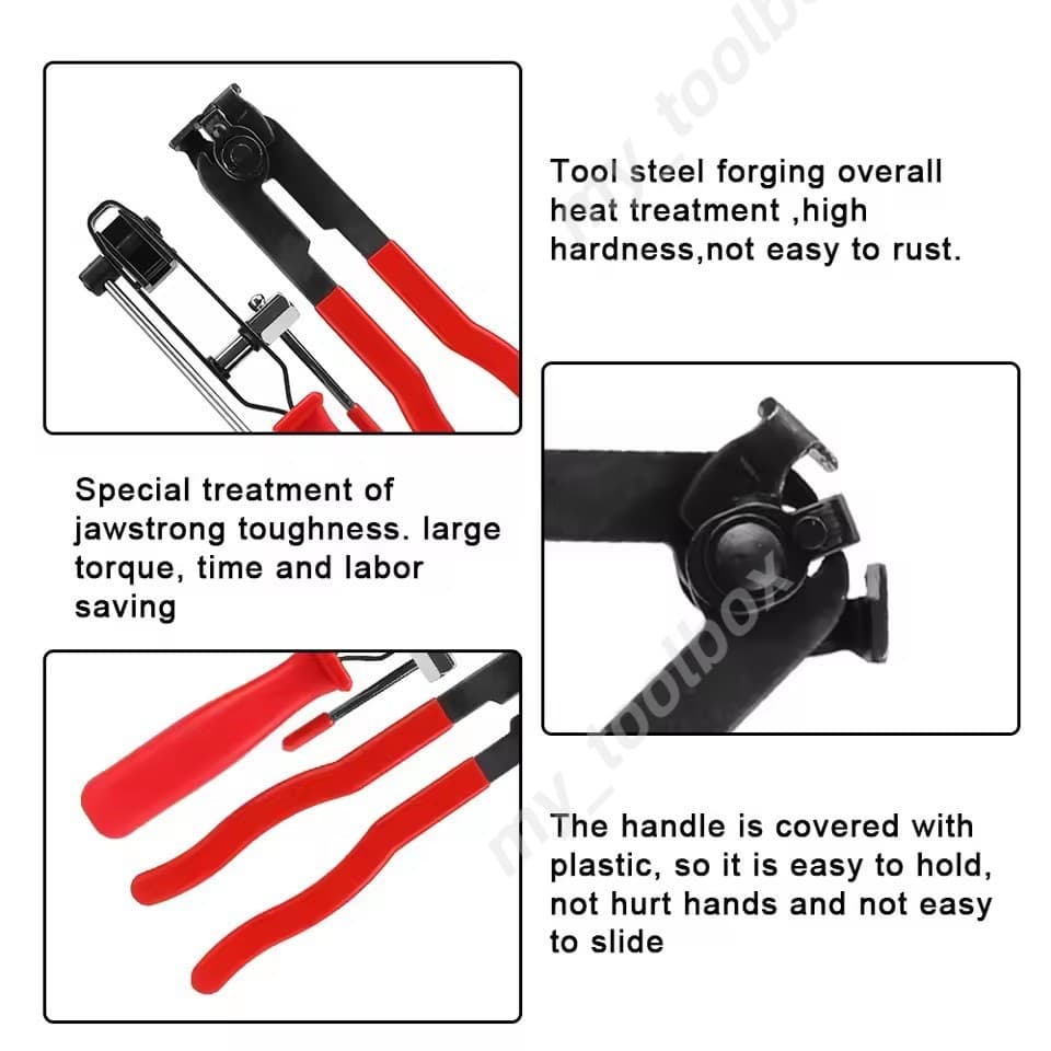 คีมรัดยางหุ้มเพลา CV Joint เหล็กรัดแคลมป์ฝาครอบกันฝุ่นเพลาขับรถยนต์ พร้อมคีมตัดสำหรับซ่อมแซมเพลาขับยานยนต์ รูปที่ 8
