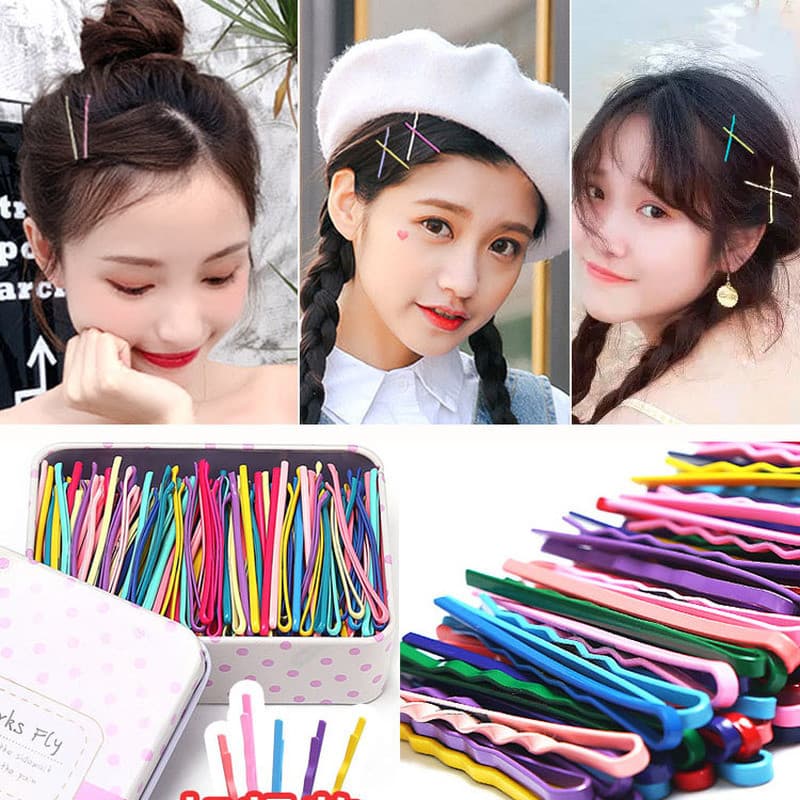 24฿/100ชิ้น! กิ๊บดำแฟชั่นเกาหลี แบบแบนเรียบ จัดทรงหน้าม้า ติดผมสั้น 0.24฿/ชิ้น คลิปสตีลไร้สนิม รูปที่ 6