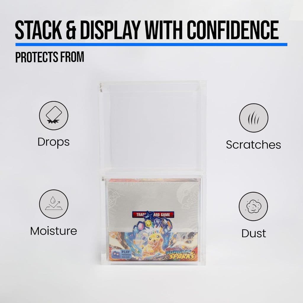 1PC Acrylic Magnetic Case For ETB /English Booster/Japanese Small Booster/Japanese Booster 5mm Thick Protector Stackable รูปที่ 9