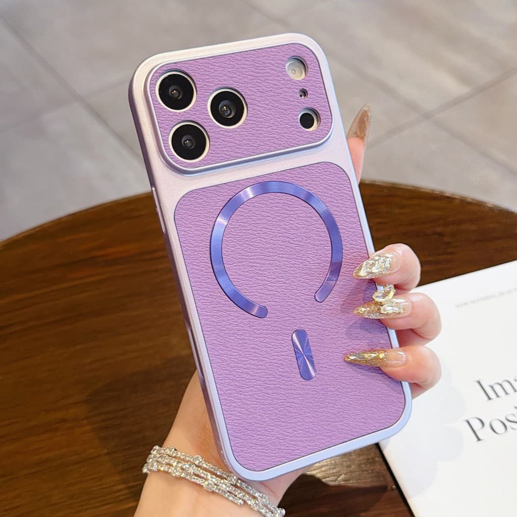 หรูหราหนังเนื้อเคสโทรศัพท์แม่เหล็กสําหรับiPhone 11 12 13 14 15 16 17 Pro MaxกันกระแทกกันชนกลับกรณีCove รูปที่ 9