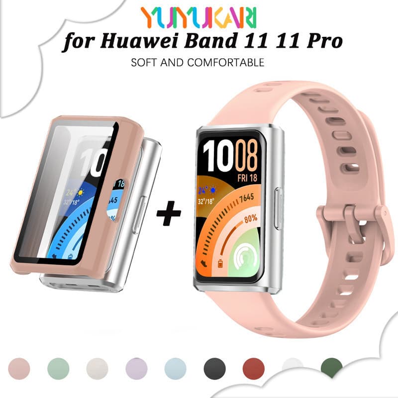 กรณีคอมพิวเตอร์ซิลิโคนสายรัดสำหรับ for Smartwatch Huawei Band 11/11 Pro สายยางป้องกันหน้าจอ อุปกรณ์เสริม รูปที่ 1