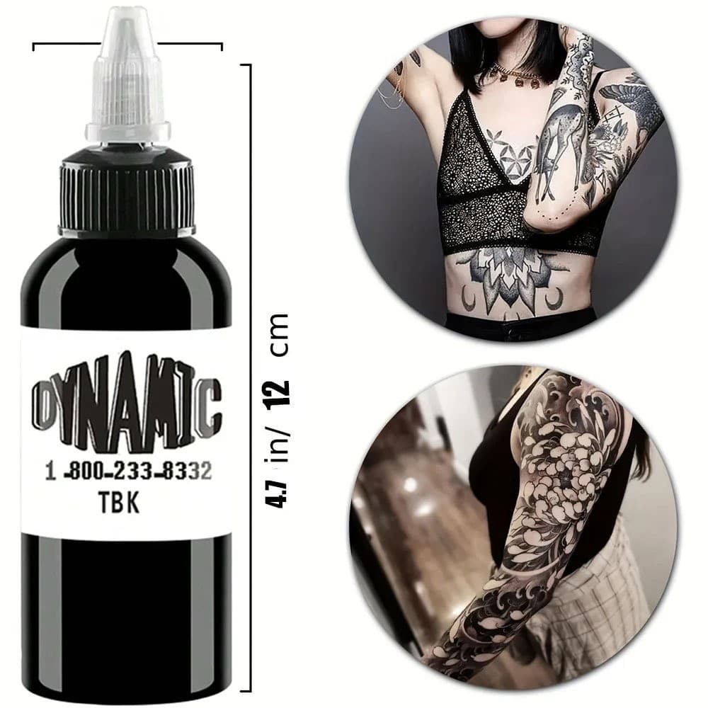 DYNAMIC หมึกสัก สีแท้100% หมึกไดนามิก หมึกสีดำ สีสักไดนามิกของแท้ 30/60/90/240ml สำหรับเครื่องสัก รูปที่ 3