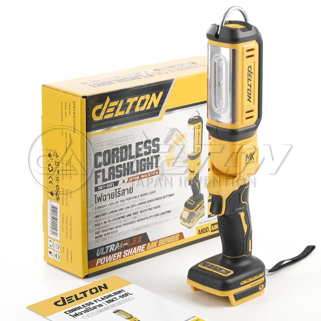 DELTON ไฟฉายไร้สาย 600LM สปอตไลท์ LED แบบพกพา รุ่น MKT-55FL ใช้งานร่วมกับ แบตเตอรี่ DELTON UltraFlex และ TURBO FORCE รูปที่ 7