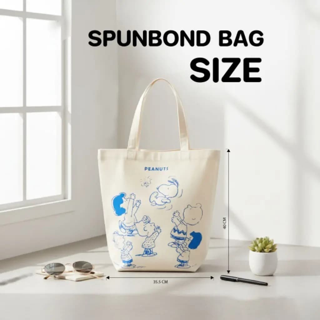 Se-ed : PN5-กระเป๋าสปันบอนด์ : PEANUTS-5B Spunbond Shopping Bag W35.5xH40xB10 cm. รูปที่ 4