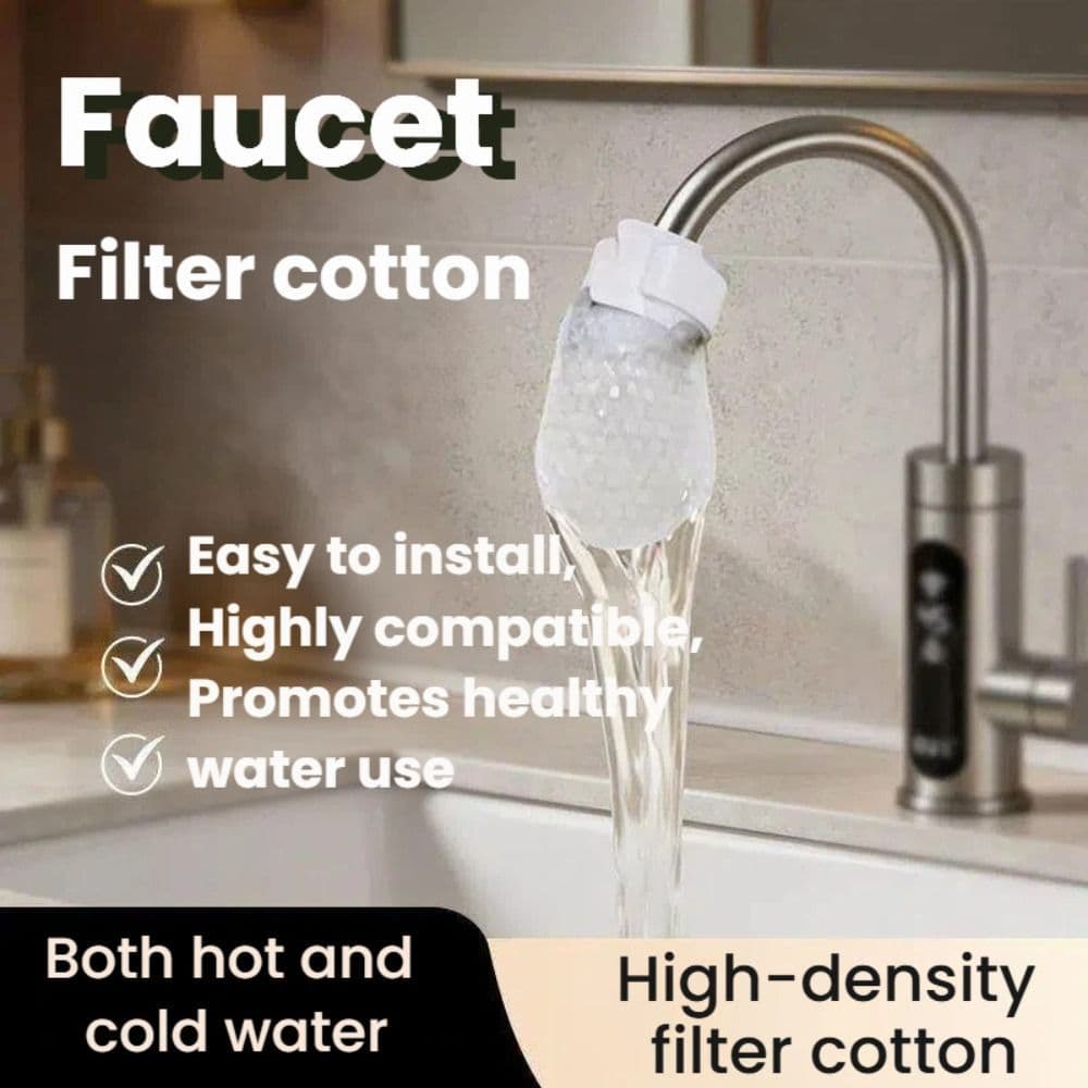 GUOGUA 10/20/50 ชิ้นก๊อกน้ํากรอง,หนา Universal Faucet Filter Cotton,Anti-splash with T-straps Tap Water Filter Bag รูปที่ 6