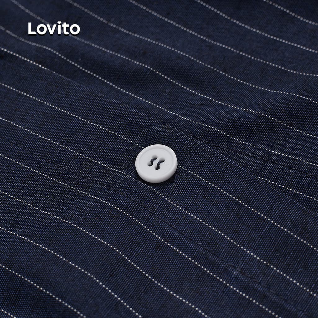 Lovito แคชชวล เสื้อลายปุ่มด้านหน้ารอบฤดูร้อน/ฤดูใบไม้ผลิเสื้อสําหรับผู้หญิง LBL23387 รูปที่ 5