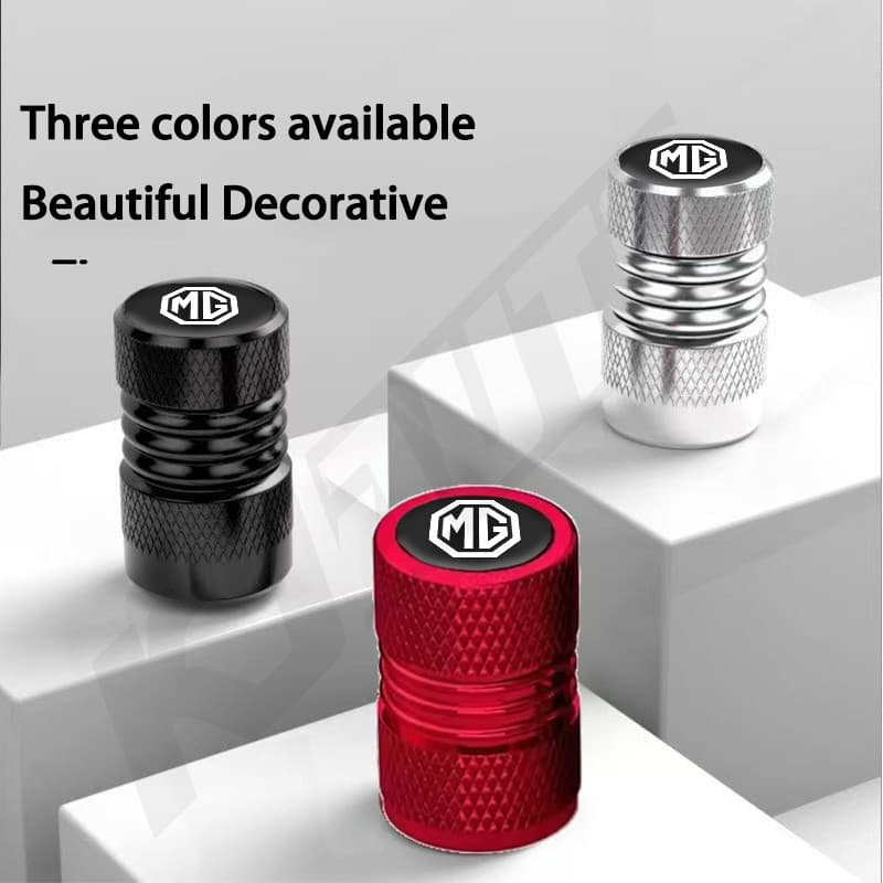 4pcs MG รถวาล์ว Caps Stem Case ครอบคลุมอลูมิเนียมล้อวาล์วฝุ่นหมวก Tyre Rim Stem สําหรับ MG3 MG5 MG6 MG7 EP Pluse MG TF ZR ZS ES HS GS Morris 3 อุปกรณ์เสริม รูปที่ 2