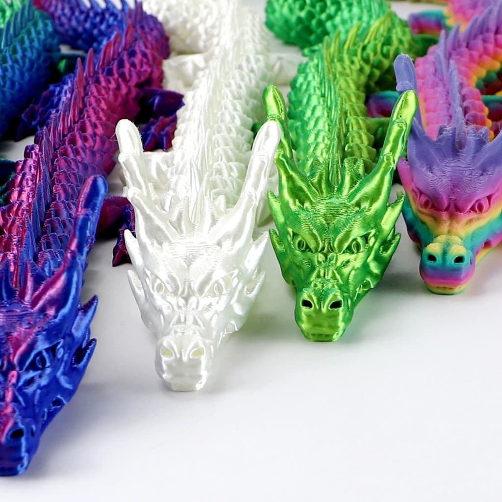 Luminous Articulated มังกรจีนหุ่น 3D พิมพ์ Full Posable Desktop Decor ของเล่นสะสม รูปที่ 7