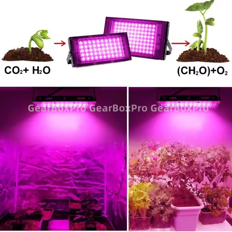 ไฟปลูกต้นไม้ LED Grow Light 50W 100W กันน้ำได้ พร้อมสวิตช์เปิด ไฟปลุกต้นไม้ ไฟช่วยต้นไม้ตัวเร็ว ปิดสำหรับดอกไม้ต้นกล้า รูปที่ 3
