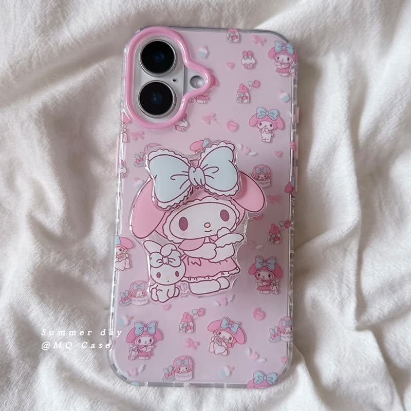 การ์ตูนเคธีแมวเมโรตี้โบว์น่ารักกราฟิติ เคส IPhone 17 11 15 13 14 16 12 Pro Max Air 7Plus X XR 6 8 15 16 14 Plus XS Max รูปที่ 6
