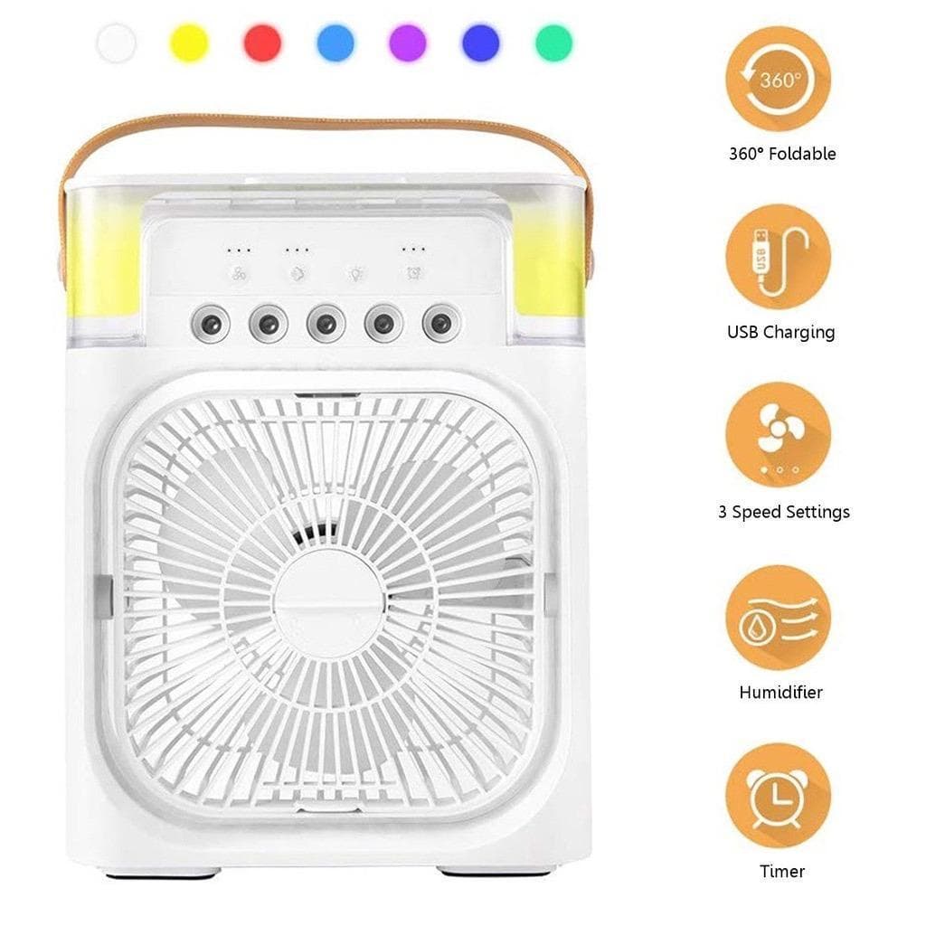 ลดอุณหภูมิได้ 15°C พัดลมไอเย็น 5 in 1 ความจุ 600ml ชาร์จ USB มีไฟ LED 7 สี ใส่น้ำแข็งได้ พกพาสะดวก รูปที่ 5