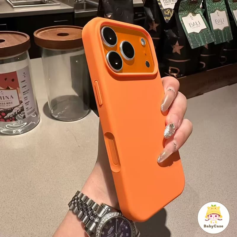 สำหรับ IPhone 17 AIR 13 16 11 15 14 12 Pro Max 15 Pro เรียบง่าย ins น่ารักสีทึบฤดูใบไม้ผลิหญิงสาวหัวใจป้องกันการตกกระชับ รูปที่ 8